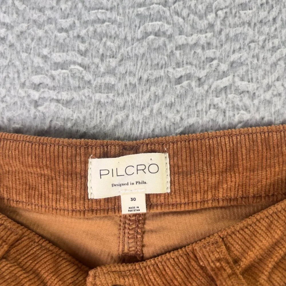 Pilcro Corduroy Pants Womens 30 Brown The Scotty Cuffed High Rise Anthropolgie - Picture 7 of 9